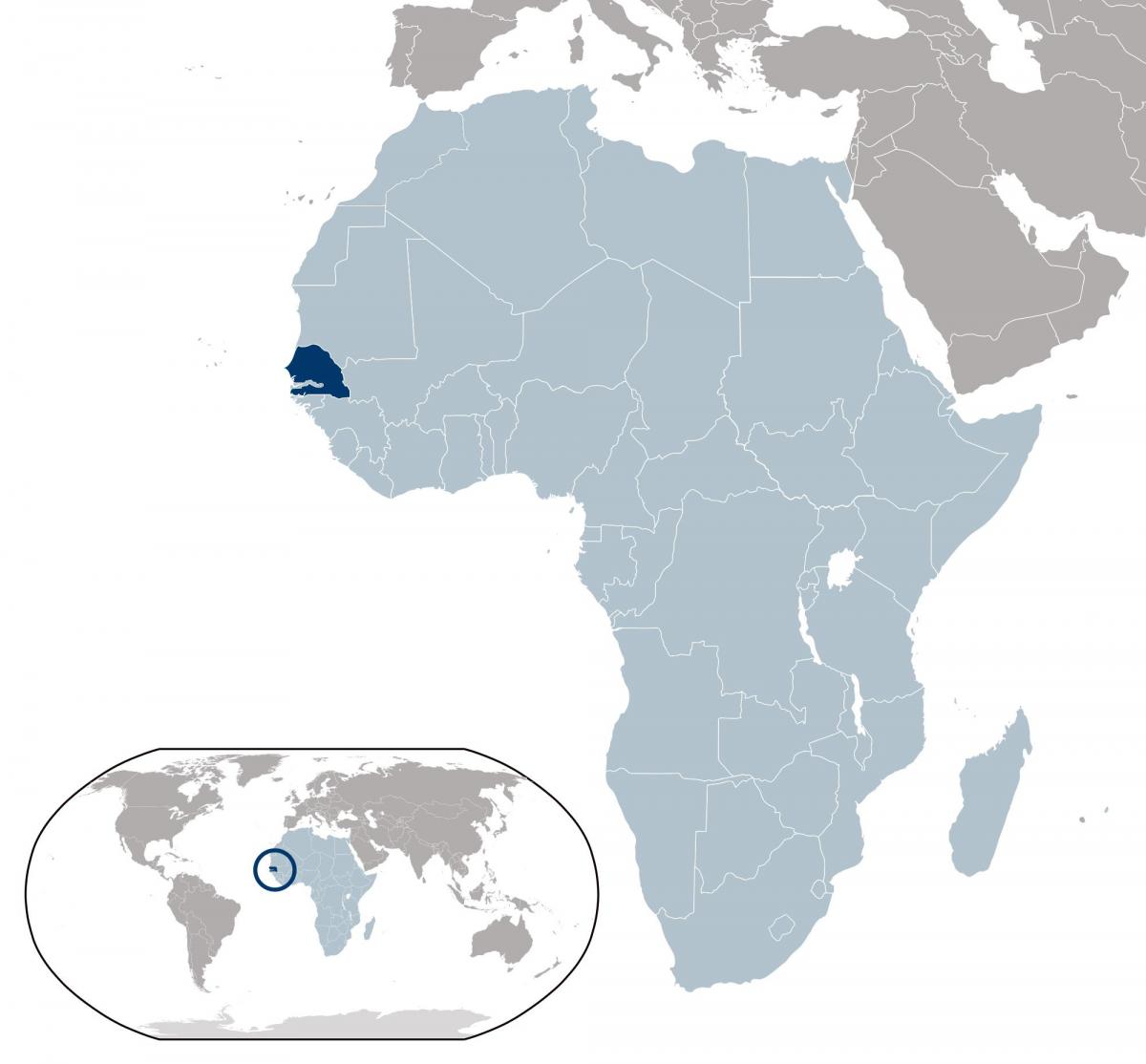 peta dari Senegal lokasi di dunia